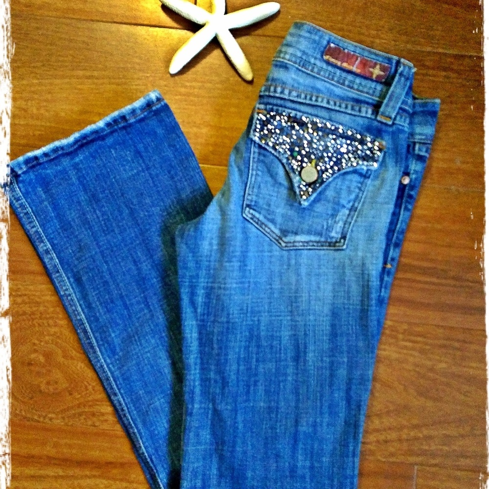 *SOLD*FLYING MONKEY EMBELLISHED FLAP POCKET JEANS - Picture 7 of 7